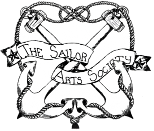 The Sailor Arts Society Logo- Anchors, rope, and banner
